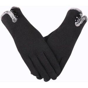 🆕Women's Black Winter Touch Screen Fashion Thick Fleece Lined Warmest Gloves